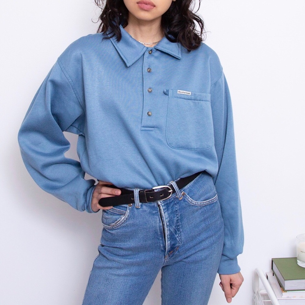 Vintage Fleece Henley Sweatshirt